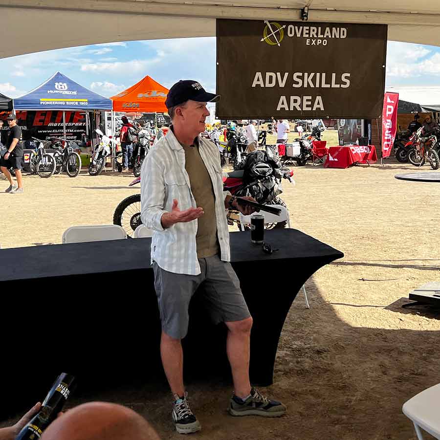 Scott O'Sullivan, personal injury lawyer, speaking at Overland Expo