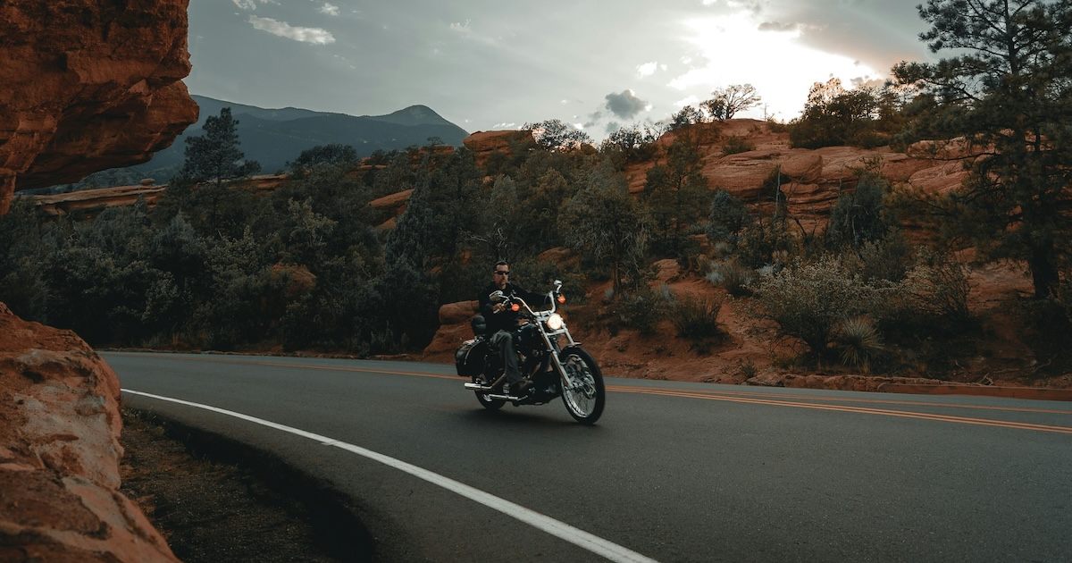 Rider near Garden of the Gods in Colorado