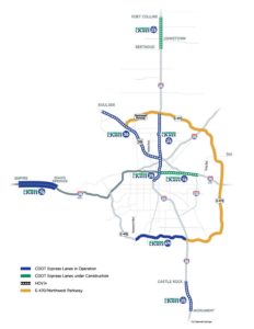 CDOT Map of express lanes
