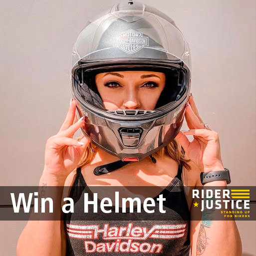 Woman wearing a motorcycle helmet