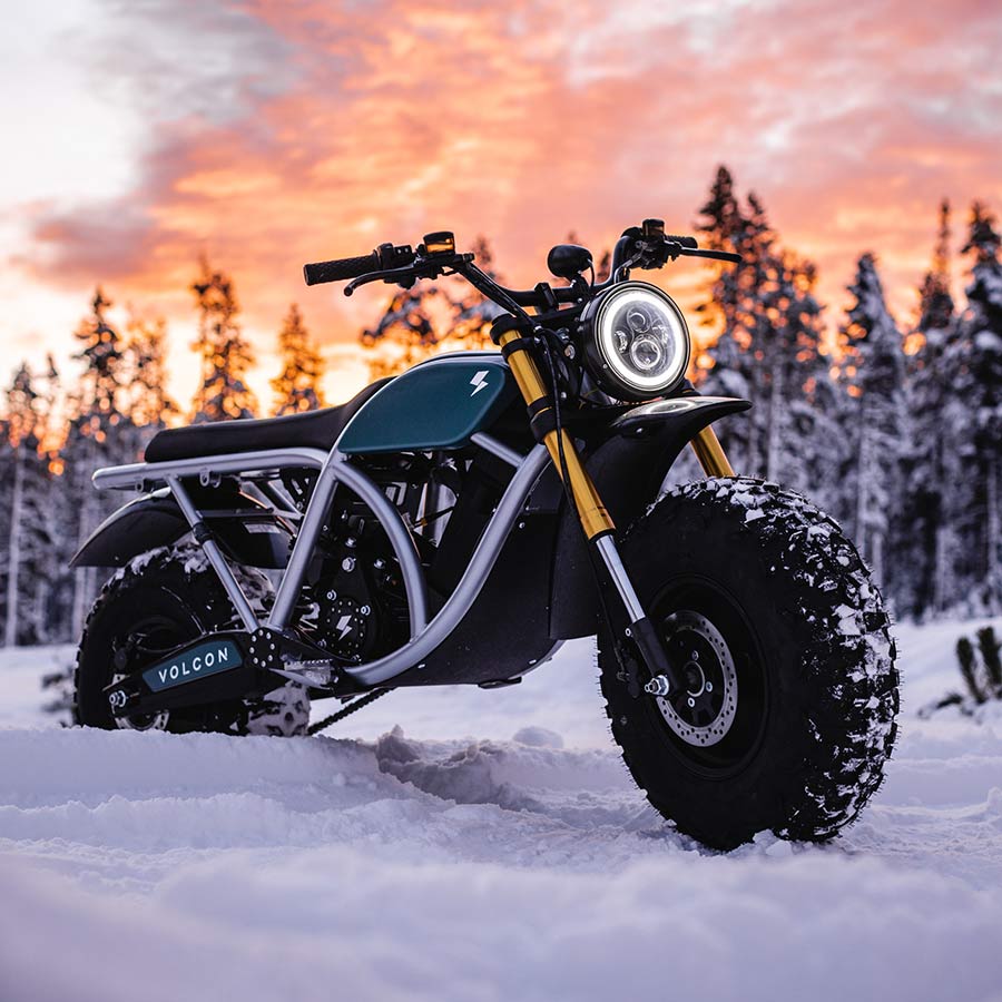 2022 Volcon Grunt Motorcycle in the snow