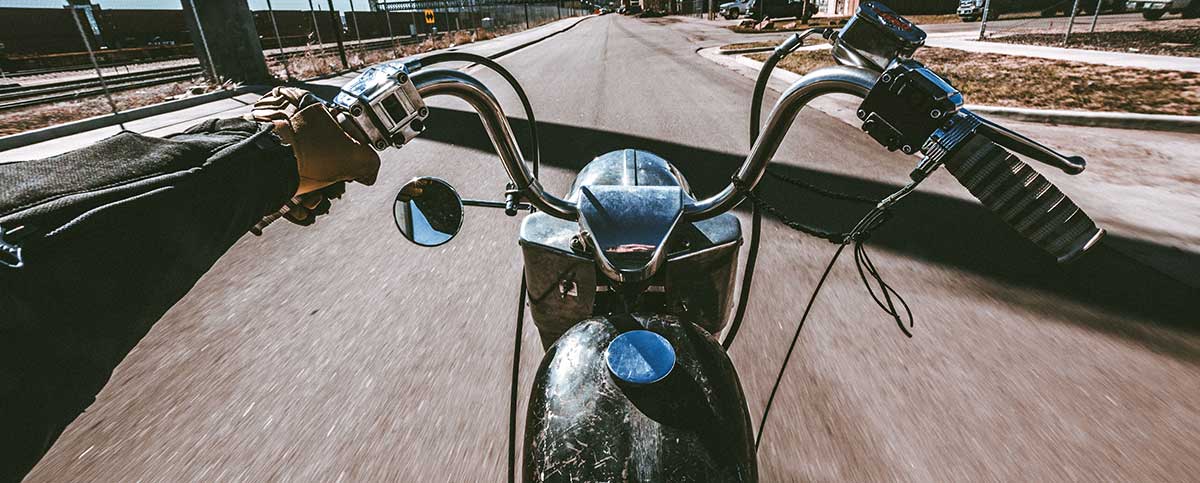 Motorcycle POV of rider