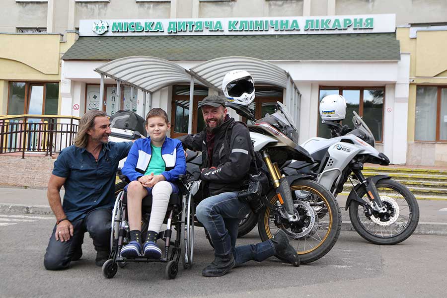 Neale Bayly and Kiran at Ukraine Hospital  | colorado motorcycle lawyers motorcycle advocates