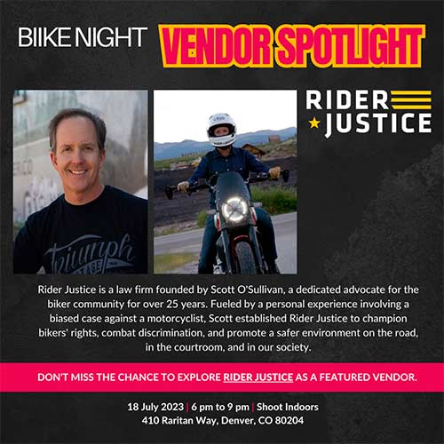 Rider Justice will be at Shoot Indoors for bike night