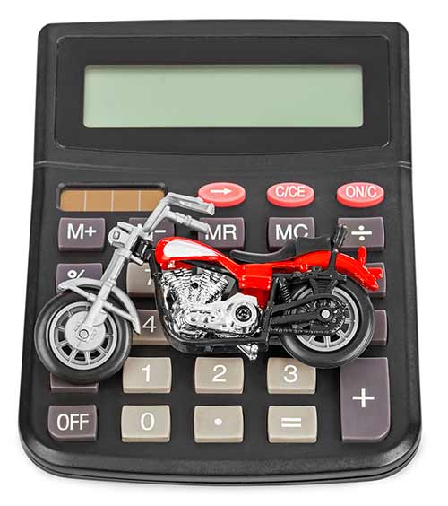 Motorcycle on calculator