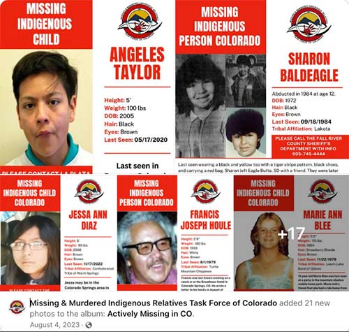 Collage of missing indigenous people