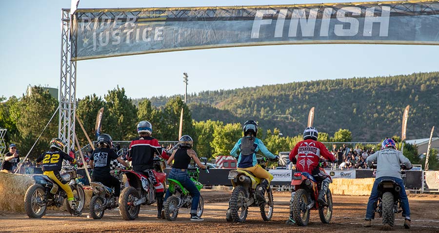 Flat Track Race Start Line at Four Corners Motorcycle Rally